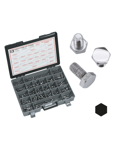 10pck Chrome hex head screws 3/8-24x1-1/