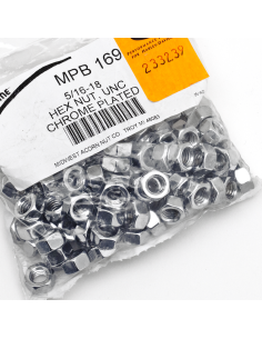 100pck Chrome hex nut 5/16-18 UNC