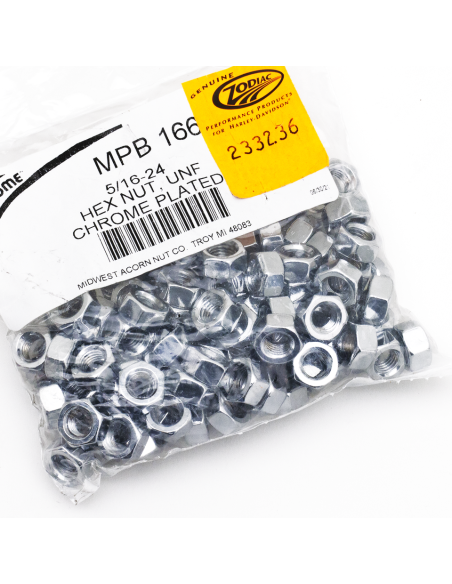 100pck Chrome hex nut 5/16-24 UNF