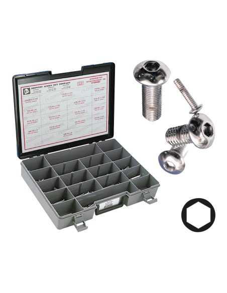 5pck Button head screws 3/8-16x2