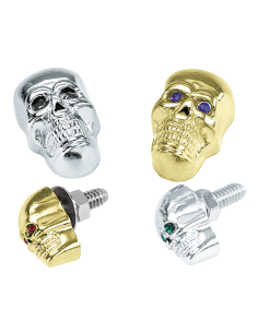 GZP Skull krommet Large chrome blue eyes