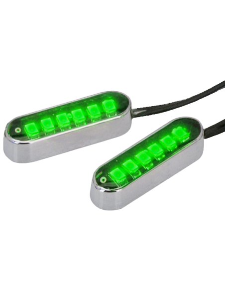 Cyron Convex 6 LED Chrome Green pair