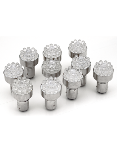GZP 10pck LED bulb 12V BA15S clear singl