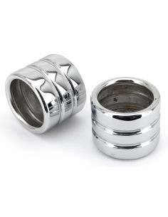 B073 Chrome 80mm Striped Endcaps