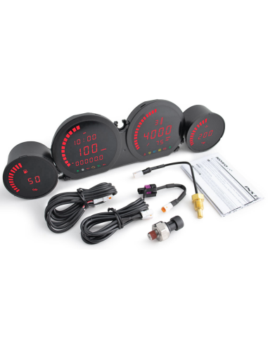 Koso HD-06 Gauge Kit Red FLH/T14-20