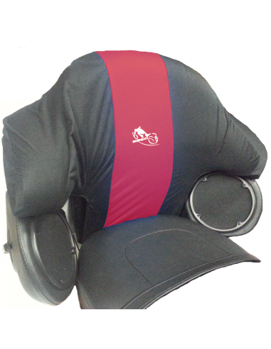 King Tourpak passenger backrest cover, fits 1995-2013 Touring, Black/Burgundy