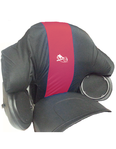 King Tourpak passenger backrest cover, fits 1995-2013 Touring, Black/Burgundy