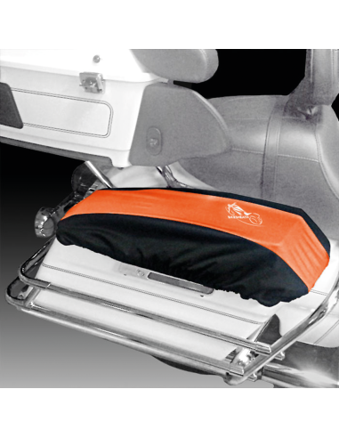 Hard saddle bag lid covers, sold in sets of 2, fits 2014-2023 Touring except 2023 CVO, Black/Orange